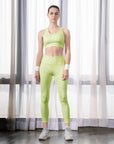 SOIE Woman - Quick-Dry Printed Sports Bra & High Waist Legging Set - Athleisure Set -for Women