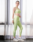 SOIE Woman - Quick-Dry Printed Sports Bra & High Waist Legging Set - Athleisure Set -for Women