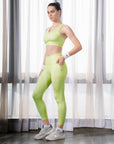 SOIE Woman - Quick-Dry Printed Sports Bra & High Waist Legging Set - Athleisure Set -for Women