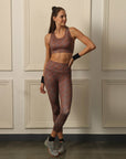 SOIE Woman - Quick-Dry Printed Sports Bra & High Waist Legging Set - Athleisure Set -for Women