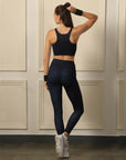 SOIE Woman - Quick Dry Racer Back Sports Bra and Ankle Length Leggings - Athleisure Set -for Women