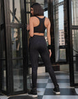 SOIE Woman - Embossed Pannel Racerback Sports Bra with Ankle Length Legging - Athleisure Set -for Women