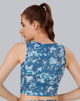 SOIE Woman - Sleeveless Activewear Printed Sports Crop Top - Crop Top -for Women