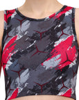 SOIE Woman - Sleeveless Activewear Printed Sports Crop Top - Crop Top -for Women
