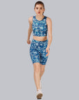 SOIE Woman - Sleeveless Activewear Printed Sports Crop Top - Crop Top -for Women
