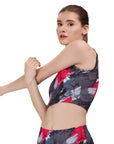SOIE Woman - Sleeveless Activewear Printed Sports Crop Top - Crop Top -for Women