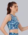 SOIE Woman - Sleeveless Activewear Printed Sports Crop Top - Crop Top -for Women