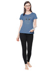 SOIE Woman - Half Sleeve Printed Soft Cotton Modal Lounge T-shirt - -for Women