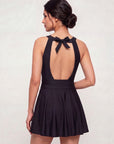 Mesh Detail Removable Pad Swim Dress with Shorts