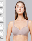 SOIE Woman - Padded Wired Full Coverage Seamless Cups Sweetheart Neckline Bra - Bra -for Women