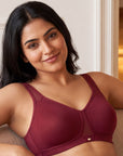 Non Padded Non wired Full Coverage Spacer Fabric Cups Minimiser T-Shirt Bra