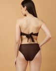 Colour Block Padded Bandeau Bikini Set