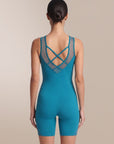Princess Panel Boat Neck Swimsuit with Power Mesh Back