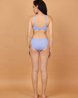 Full Coverage Padded Bra and Mid Rise Brief With Lace Detailing