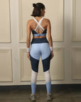 SOIE Woman - Tri-Color Block Sports Bra and Ankle Length Legging set - Athleisure Set -for Women