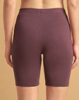 Mid Rise Breathable Cotton Spandex Mid Thigh Length Cycling Shorts