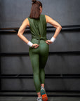 Boat Neck Coverup Tee with Ankle Length Leggings