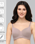 SOIE Woman - Full Coverage Padded Non Wired Ultrasoft Seamless Bra - Bra -for Women