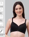 SOIE Woman - Full Coverage Padded Non Wired Ultrasoft Seamless Bra - Bra -for Women
