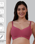 SOIE Woman - Full Coverage Padded Non Wired Ultrasoft Seamless Bra - Bra -for Women