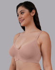 Non Padded Non Wired Full Coverage Cotton Spandex Encircled T-shirt Bra