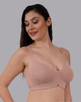 Non Padded Non Wired Full Coverage Cotton Spandex Encircled T-shirt Bra