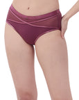 High Rise Full Coverage Panty with Mesh Detailing-(PACK OF 2)