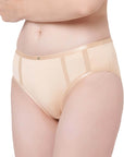 SOIE Woman - High Waist Full Coverage Mesh Panelled Brief - Panty -for Women
