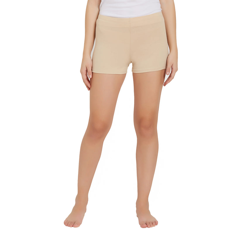 Solid Cotton Spandex Cycling Shorts-CS-2 (PACK of 2)