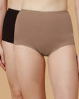 High Rise Full Coverage Cotton Spandex Boyshorts (Pack of 2)