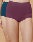 High Rise Full Coverage Cotton Spandex Boyshorts (Pack of 2)