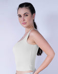 SOIE Woman - Seamless Padded Bra Top with Broad Straps & U-Neckline - Camisole -for Women