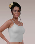 SOIE Woman - Seamless Body Fit Padded Bra Top with Detachable Back Straps - Camisole -for Women
