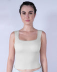 SOIE Woman - Seamless Padded Bra Top with Broad Straps & U-Neckline - Camisole -for Women