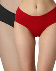 SOIE Woman - High Coverage Mid Rise Solid Cotton Brief Panty Combo (Pack of 2) - Panty -for Women