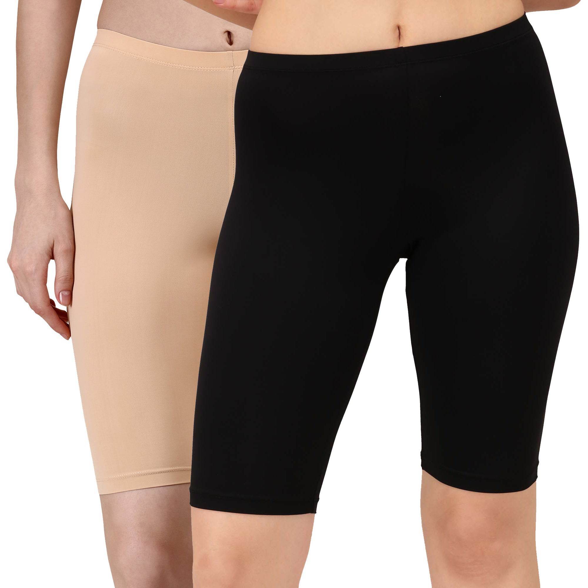 Polyamide Spandex Knee Length Cycling Shorts (PACK of 2)