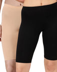 SOIE Woman - Polyamide Spandex Knee Length Cycling Shorts (PACK of 2) - -for Women