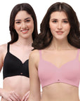 SOIE Woman - Full Coverage Padded Non Wired Ultra Soft Seamless Bra Combo - -for Women