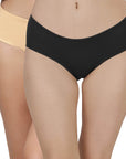 SOIE Woman - High Coverage Mid Rise Solid Cotton Brief Panty Combo (Pack of 2) - Panty -for Women