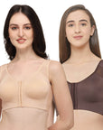 SOIE Woman - Front Closure Full Coverage Non Padded Non Wired Bra - -for Women