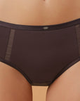 SOIE Woman - High Waist Full Coverage Mesh Panelled Brief - Panty -for Women