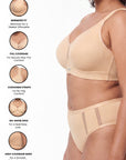 Full Coverage Minimiser Bra with High Waist Brief Set