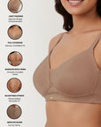 Lightly Padded Full Coverage Bra with Breezy Mesh Detail