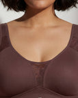Triple-Layer Lace Cotton Full Coverage Minimizer Bra