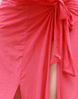 Full-Length Shimmer Mesh Panelled Wrap Skirt