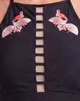 High-Neck Halter Padded Bikini Set with High Waist Brief