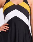Colour Block Mid-Thigh Swimdress