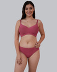 Dark Pink color Lingerie set for women
