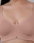 Non Padded Non Wired Full Coverage Cotton Spandex Encircled T-shirt Bra
