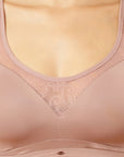 Full Coverage Padded Non Wired Bra With Lace Detailing